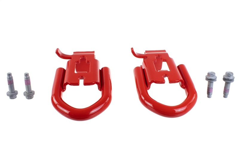 Ford Ranger Tow Hook Pair - Front - Ford Racing - Steel Powder Coated - Red - `19-`23